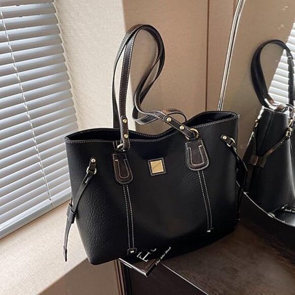 Tote Bag Zipper Shoulder Bags Vegan Leather Handbags Bag Faux Leather X004GBLI97 - Picture 2 of 6